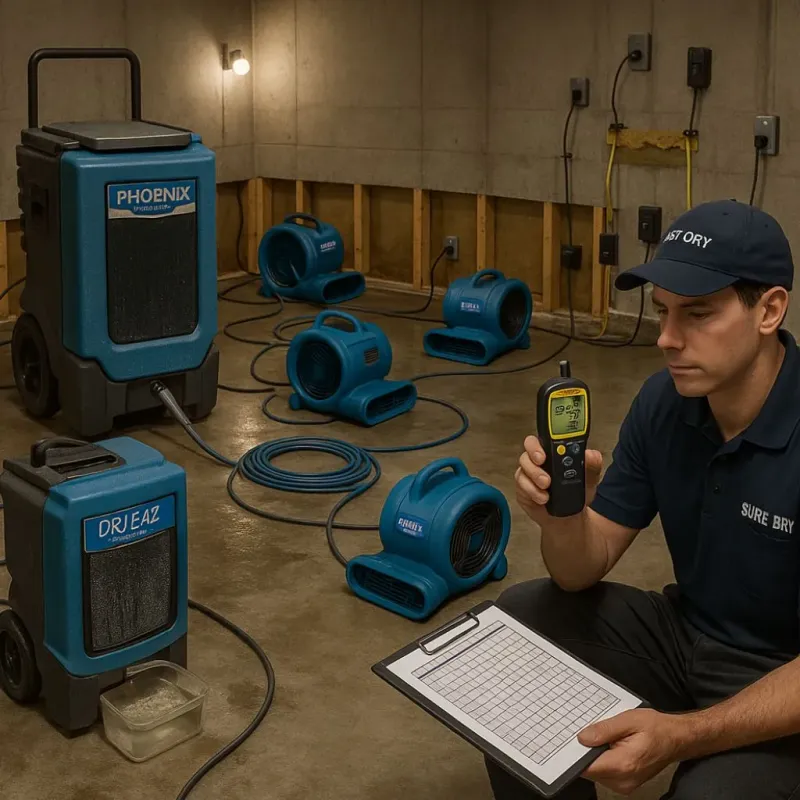 Structural Drying and Dehumidification process in Oriole Beach, FL